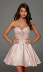 Alyce Paris 30088 Liquid Satin Sweetheart Neck Short Dress