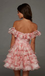 Alyce Paris 30089 Organza Print Off Shoulder Short Dress