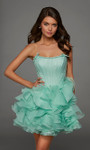 Alyce Paris 30098 Crinkle Organza Strapless Short Dress