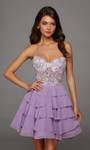 Alyce Paris 30109 Chiffon Ruffle Sweetheart Neck Short Dress
