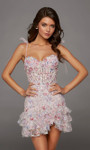 Alyce Paris 30111 3D Flower Sweetheart Neckline Short Dress
