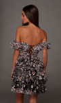 Alyce Paris 30115 3D Flower Ruffles Off Shoulder Short Dress