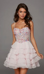 Alyce Paris 30121 3D Flower Ruffles Sweetheart Short Dress