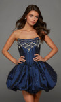 Alyce Paris 30124 Rhinestone Taffeta Scoop Neck Short Dress