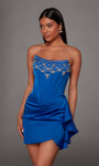 Alyce Paris 40151 Satin Chiffon Scooped Neck Short Dress