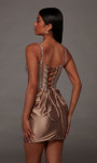 Alyce Paris 40160 Stretch Satin Plunging Neck Short Dress