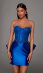 Alyce Paris 40177 Stretch Satin Lace Strapless Short Dress