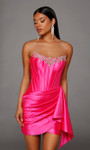 Alyce Paris 40207 Stretch Satin Scoop Neckline Short Dress
