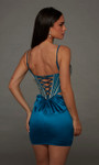 Alyce Paris 40218 Stretch Satin Cat-eye Neck Short Dress