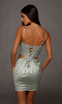 Alyce Paris 40218 Stretch Satin Cat-eye Neck Short Dress