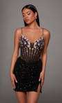 Alyce Paris 40238 Hand Beaded Plunging Neckline Short Dress
