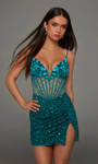 Alyce Paris 40238 Hand Beaded Plunging Neckline Short Dress