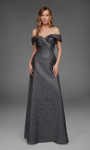 Alyce Paris 27882 Jacquard Off The Shoulder Ruched Dress
