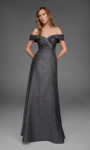 Alyce Paris 27882 Jacquard Off The Shoulder Ruched Dress