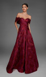 Alyce Paris 27884 Jacquard Off Shoulder Neck A-Line Dress