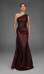 Alyce Paris 27885 Jacquard One-Shoulder Neck A-Line Dress