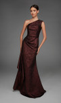 Alyce Paris 27885 Jacquard One-Shoulder Neck A-Line Dress