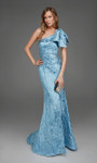 Alyce Paris 27906 Stretch Jacquard One Shoulder Neck Dress