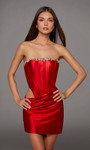 Alyce Paris 40217 Metallic Stretch Satin Cocktail Dress