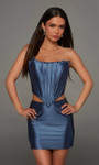 Alyce Paris 40214 Stretch Satin Ruffle Strapless Short Dress