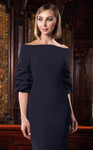 Alexander by Daymor 1559 Off-shoulder Quarter Sleeves Gown