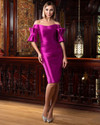 Alexander by Daymor 1570 Satin Off-shoulder Short Dress