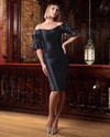 Alexander by Daymor 1570 Satin Off-shoulder Short Dress