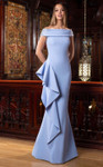 Alexander by Daymor 1574 Crepe Jersey Off-shoulder Gown