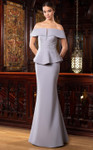 Alexander by Daymor 1577 Fold Off-shoulder Cap Sleeves Gown