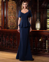 Alexander by Daymor 1578 Crepe Wrapped Short Sleeves Gown