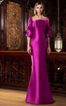 Alexander by Daymor 1584 Luxurious Satin Cuffed Sleeve Gown