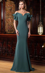 Alexander by Daymor 1588 Ruffle Sleeve Off-shoulder Gown