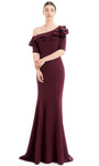 Alexander by Daymor 1663F22 One-Shoulder Short Sleeves Gown