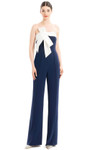 Alexander by Daymor 1678F22 Strapless Folded Neck Jumpsuit
