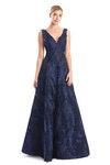 Alexander by Daymor 1750S23 Lace Leaf Motif Embroidered Gown