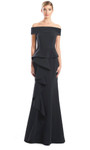 Alexander by Daymor 1756S23 Crepe Ruffles Off Shoulder Gown