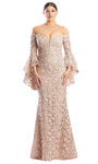 Alexander by Daymor 1769S23 Lace Beaded Off-Shoulder Gown