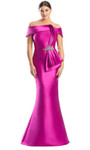 Alexander by Daymor 1783S23 Off-Shoulder Short Sleeve Gown