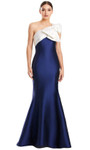 Alexander by Daymor 1850F23 Asymmetric Neck Bow Accent Gown