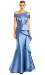 Alexander by Daymor 1873F23 Asymmetric Off Shoulder Gown