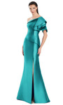 Alexander by Daymor 3051S25 One Shoulder Flutter Sleeve Gown