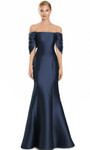 Alexander by Daymor 3103F25 Off Shoulder Draped Sleeve Gown
