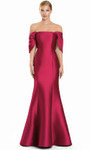 Alexander by Daymor 3103F25 Off Shoulder Draped Sleeve Gown