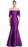 Alexander by Daymor 3103F25 Off Shoulder Draped Sleeve Gown