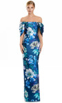 Alexander by Daymor 3104F25 Floral Short Puff Sleeves Gown
