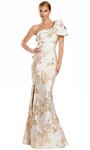 Alexander by Daymor 3105F25 Asymmetric Bow Shoulder Gown