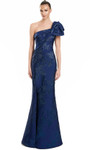 Alexander by Daymor 3105F25 Asymmetric Bow Shoulder Gown
