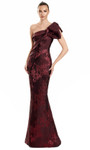 Alexander by Daymor 3105F25 Asymmetric Bow Shoulder Gown