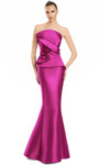 Alexander by Daymor 3108F25 Floral Accent Strapless Gown