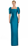 Alexander by Daymor 3111F25 Square Neck Puff Sleeve Gown